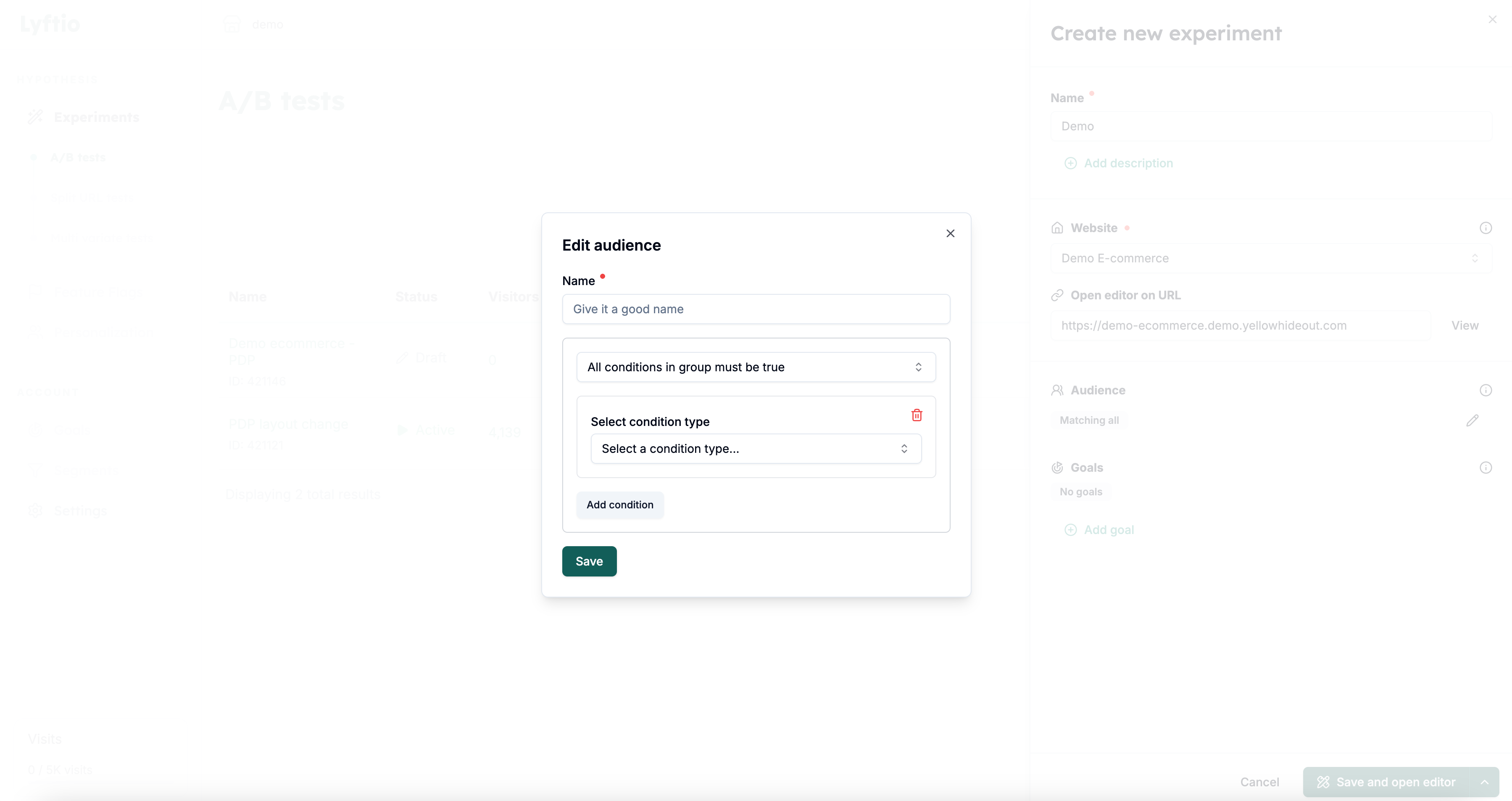 Create Audience step 2