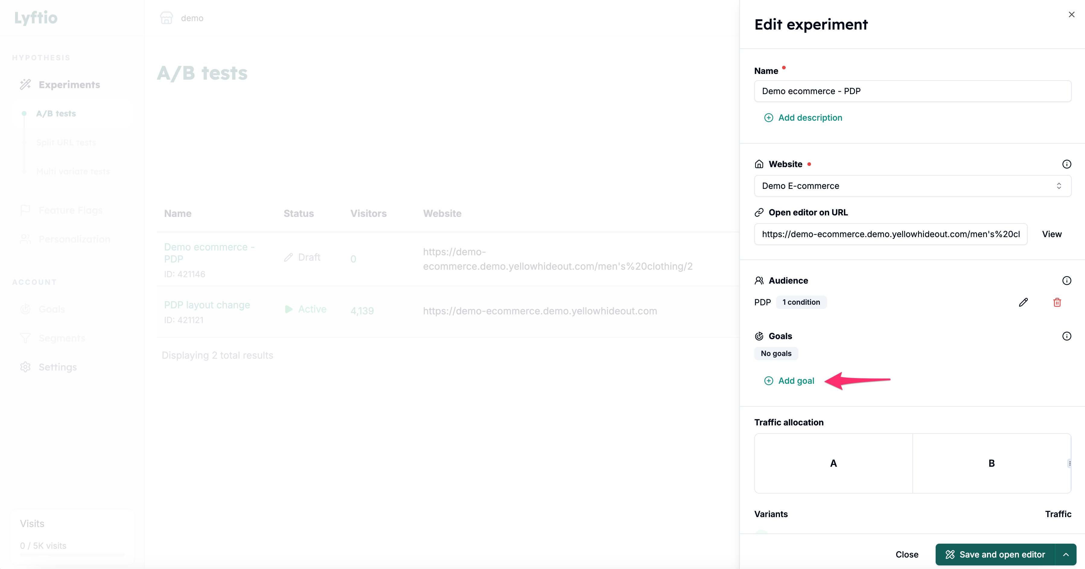 Create Goal step 1