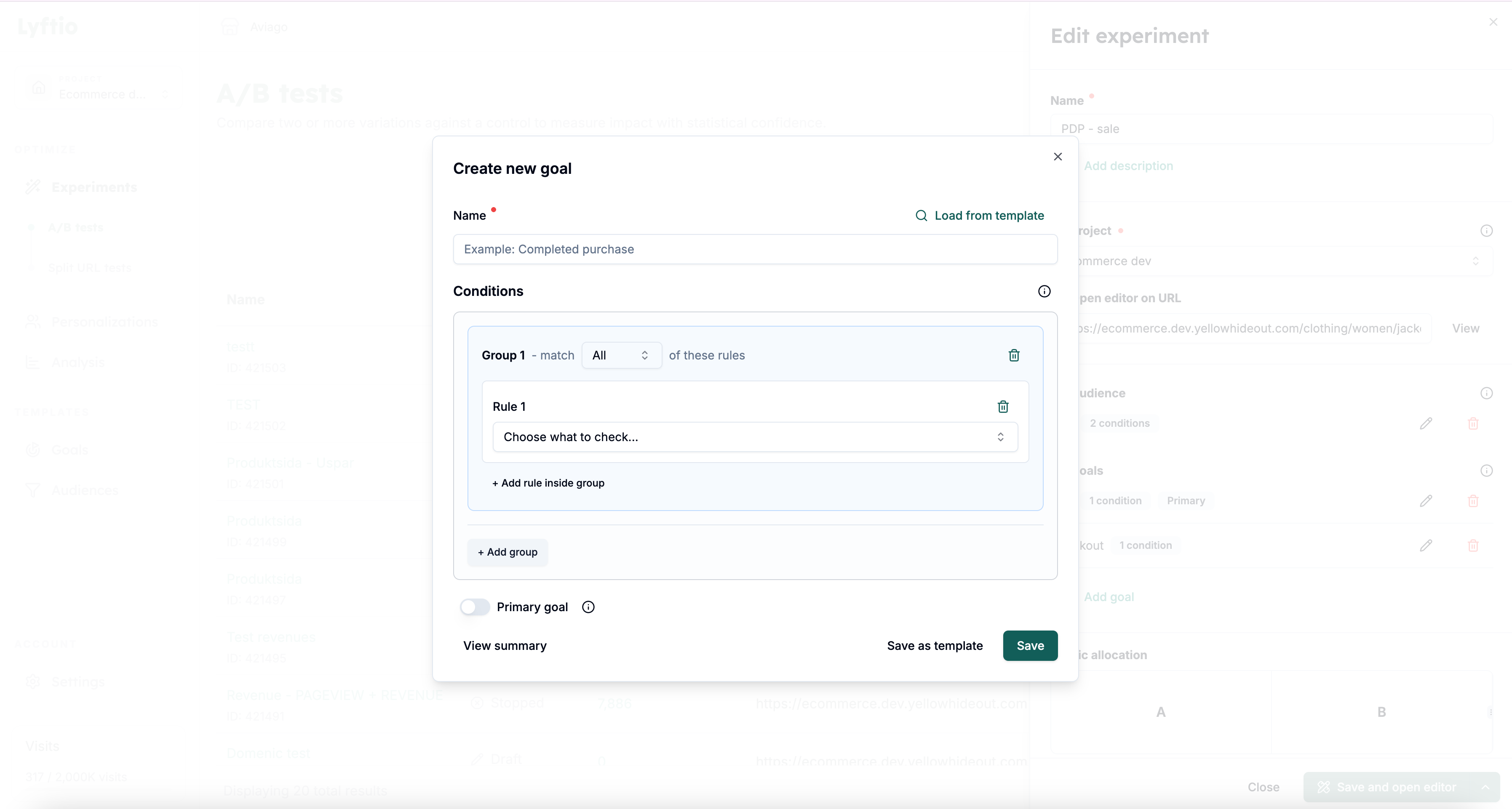 Create Goal step 2