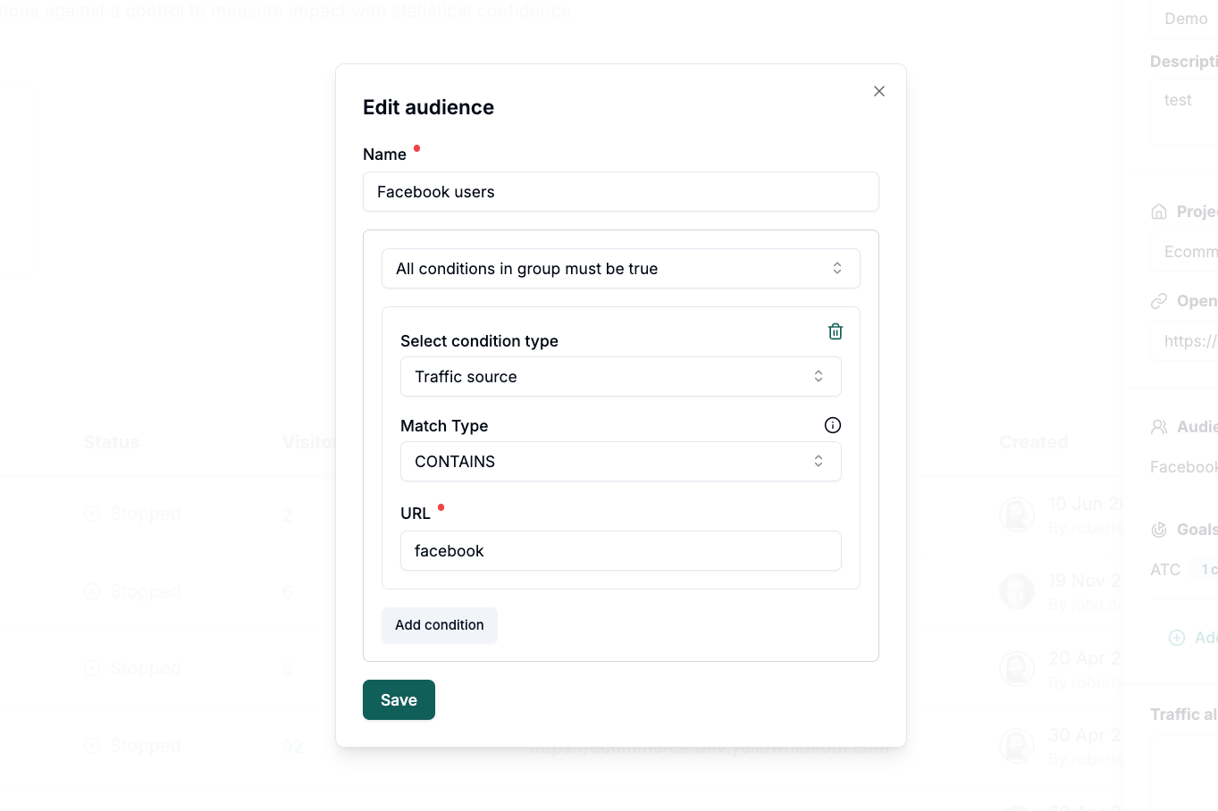 Traffic source example