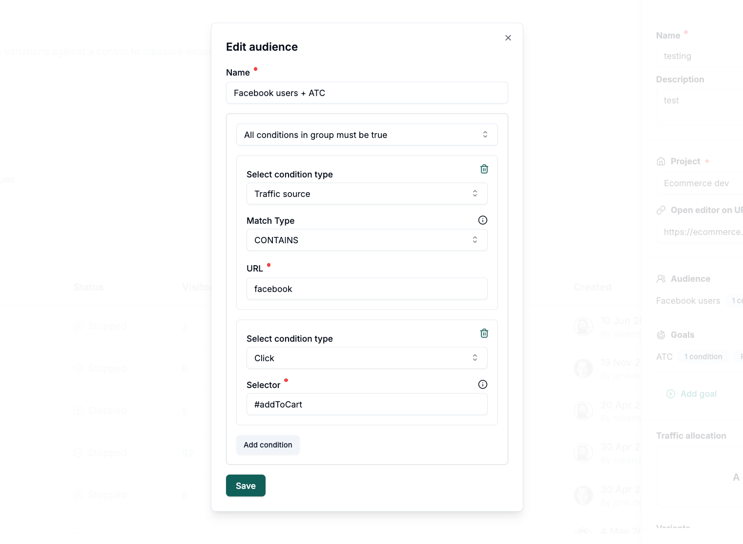 Traffic source example