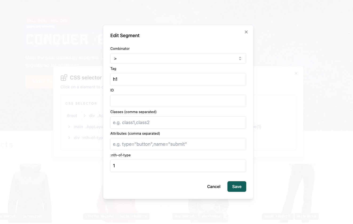 Selector builder 3