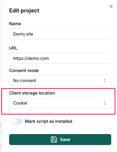 Client storage location!